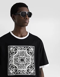 cotton t-shirt with print and embroidery