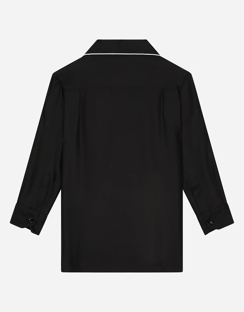 Silk twill vanity shirt with DG embroidery