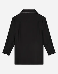 Silk twill vanity shirt with DG embroidery
