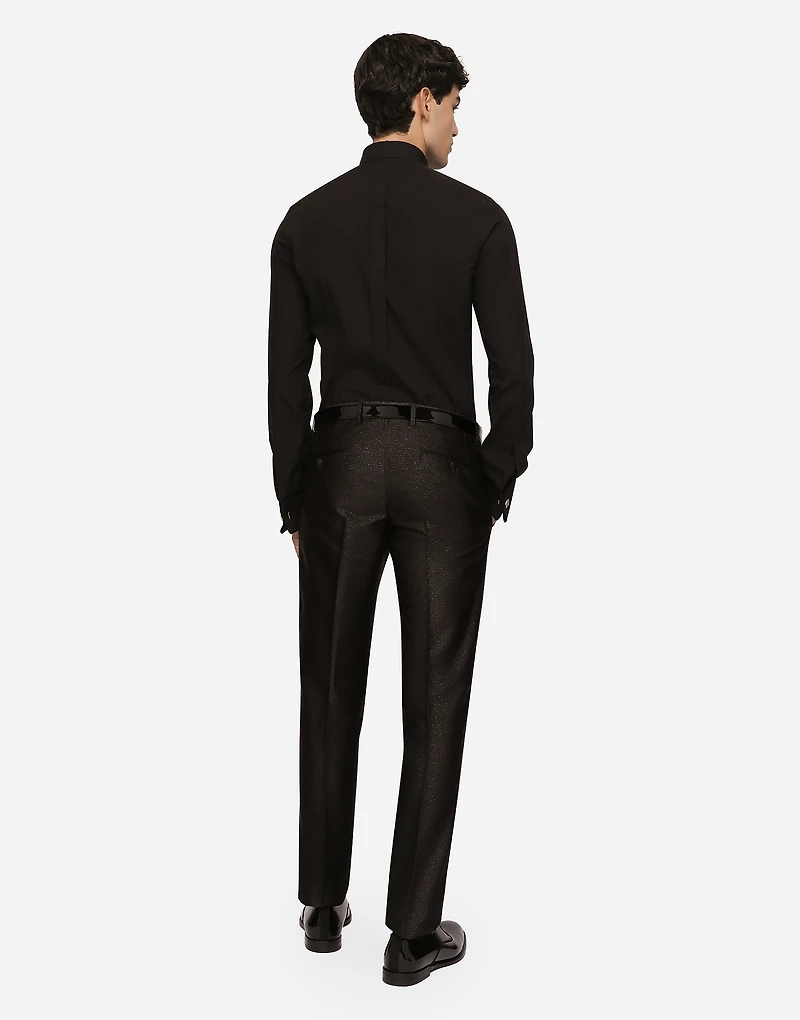 Cotton poplin Gold-fit tuxedo shirt