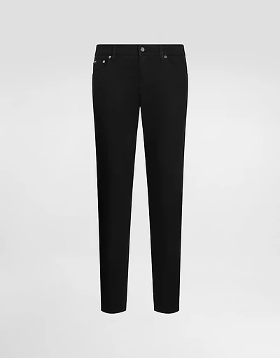 Washed black slim-fit stretch jeans