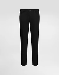 Washed black slim-fit stretch jeans