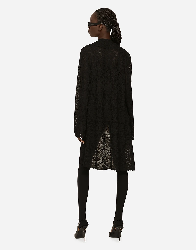 Lace-stitch coat