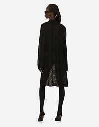 Lace-stitch coat
