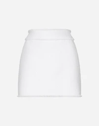 Cotton raschel tweed miniskirt