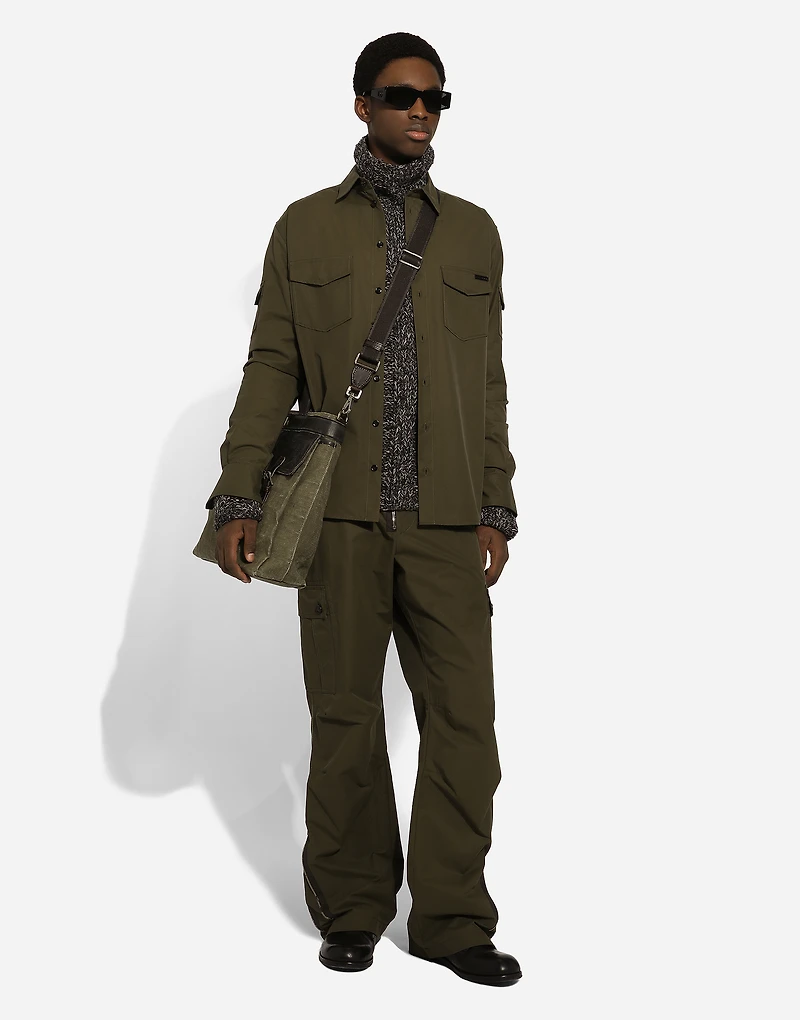 Technical fabric shirt with pockets