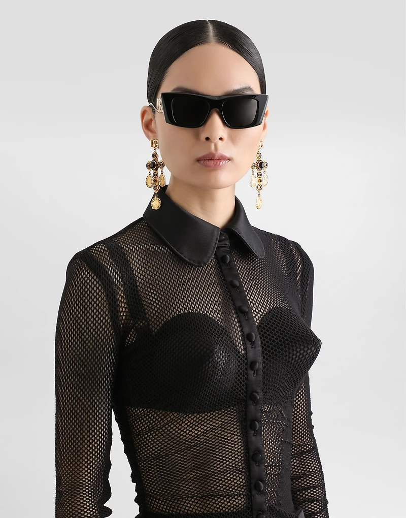Mesh shirt jacket
