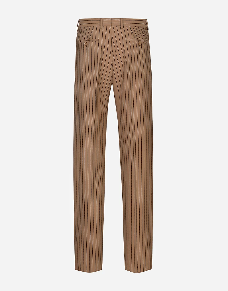 Straight-leg pinstripe pants