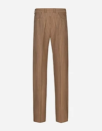 Straight-leg pinstripe pants