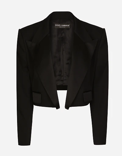 Wool gabardine Spencer tuxedo jacket
