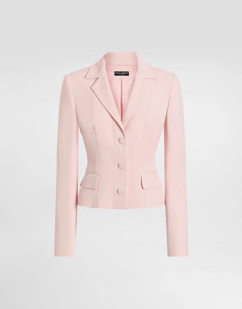 Single-breasted jacket stretch cady