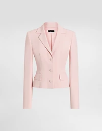 Single-breasted jacket stretch cady