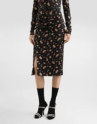 Small floral-print charmeuse dress