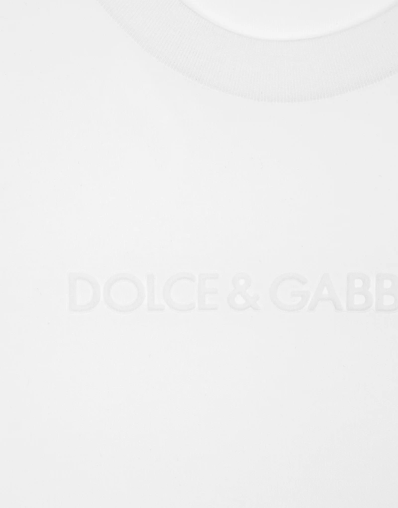 Jersey T-shirt with flocked Dolce&Gabbana detail