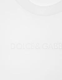Jersey T-shirt with flocked Dolce&Gabbana detail
