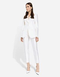 Single-breasted Mikado silk Turlington jacket