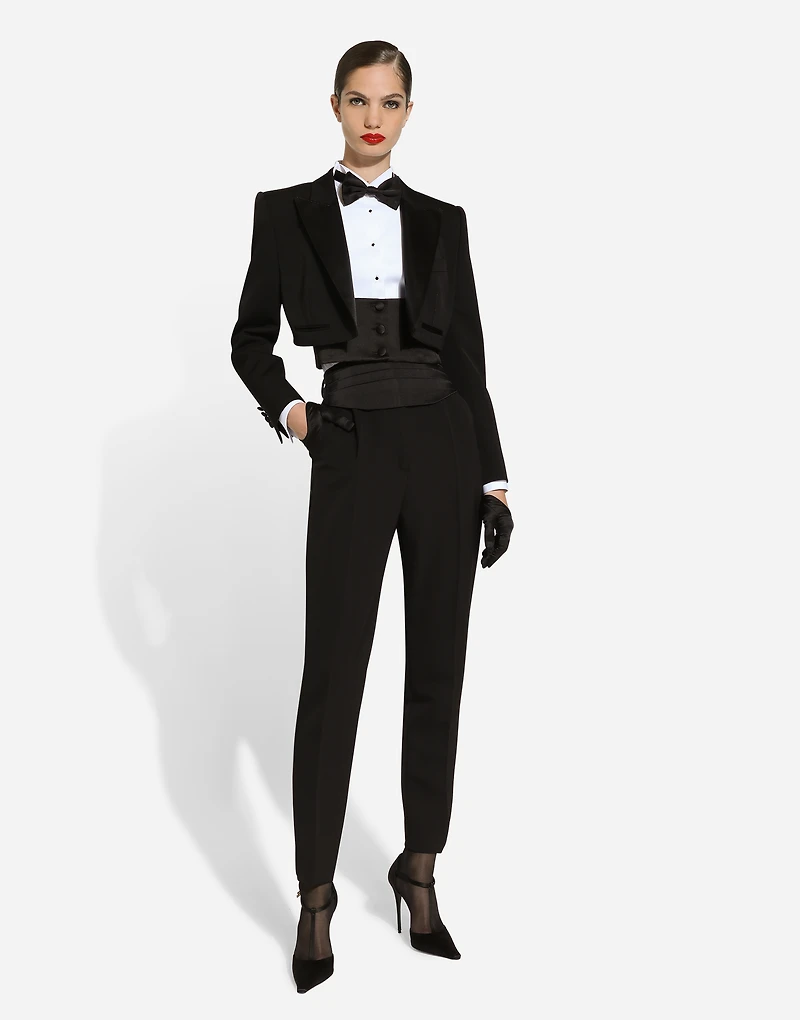 Cotton poplin shirt with piqué front