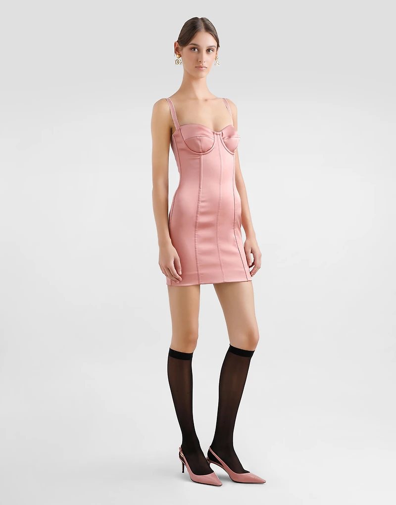 Short satin corset dress