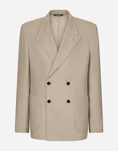 Deconstructed double-breasted cashmere jacket