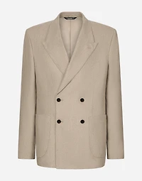 Deconstructed double-breasted cashmere jacket