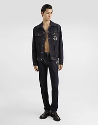 Skinny stretch cotton jeans with patch
