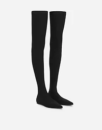Stretch jersey thigh-high boots