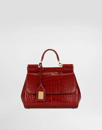 Large Sicily handbag in alligator leather
