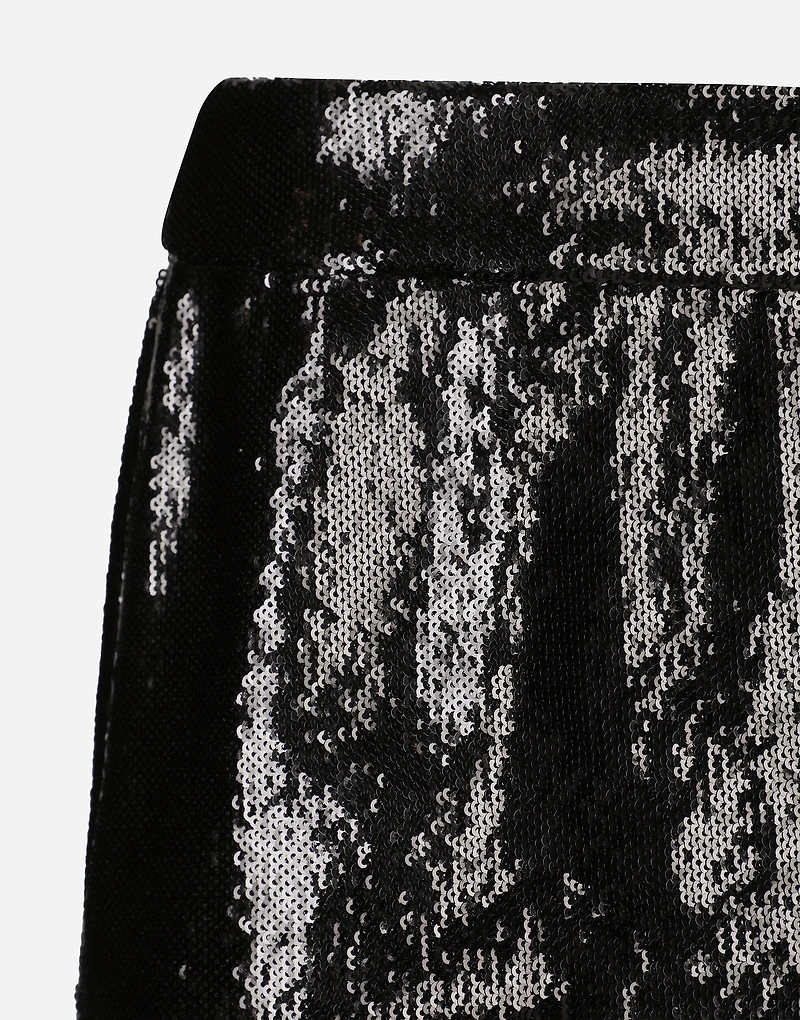 Miniskirt with micro-sequin embellishment