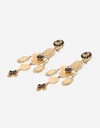 Sicily Earrings
 18-carat yellow gold and black sapphires