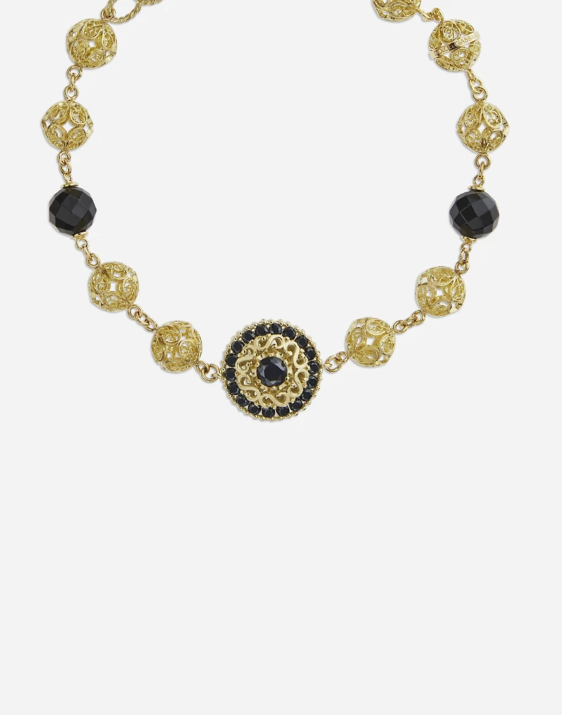  Sicily Bracelet 18-carat yellow gold, black jades and black sapphires