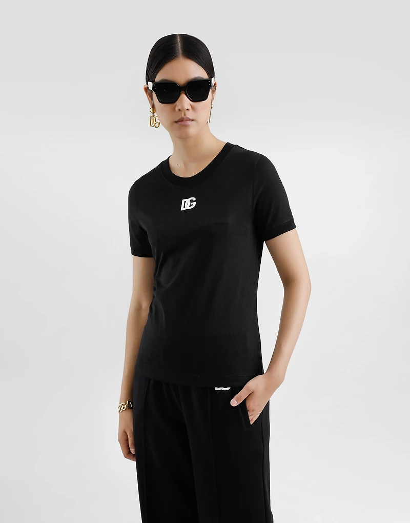 Jersey T-shirt with DG logo embroidery