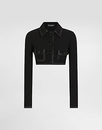 Short wool crepe jacket