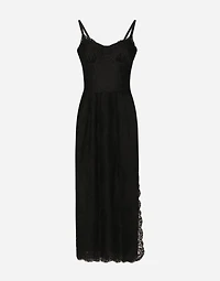 Lace calf-length slip dress