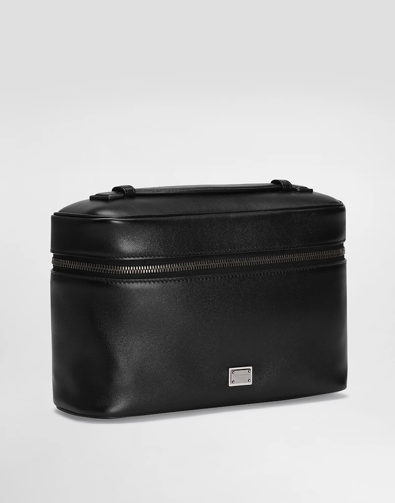 Calfskin nappa leather toiletry bag
