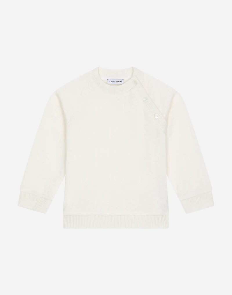 Round-neck sweatshirt with jacquard DG logo