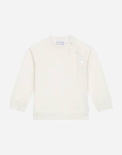 Round-neck sweatshirt with jacquard DG logo