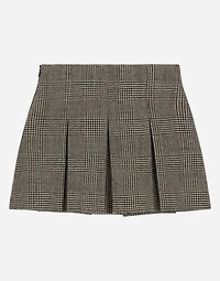 Wool-blend glen plaid skirt with DG logo