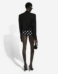 Wool and silk high-waisted panties with polka-dot inlay