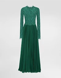 Long chiffon and lace dress