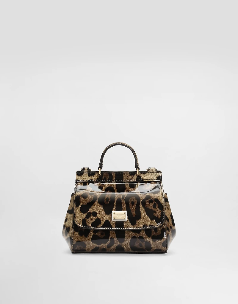 Printed polished calfskin mini Sicily bag