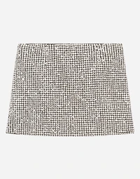 Short jersey skirt with fusible rhinestones