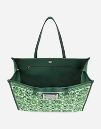 Large canvas shopper with majolica print