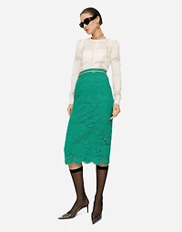 Cashmere and silk cardigan with lace inlay