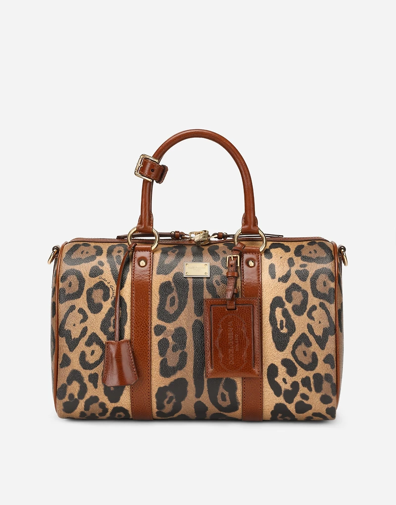 Leopard-print Crespo handbag with branded plate