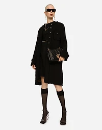 Single-breasted tweed coat