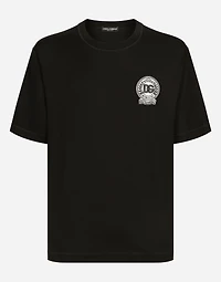 Cotton T-shirt with logo embroidery