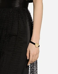 Velvet bracelet with DG logo heart