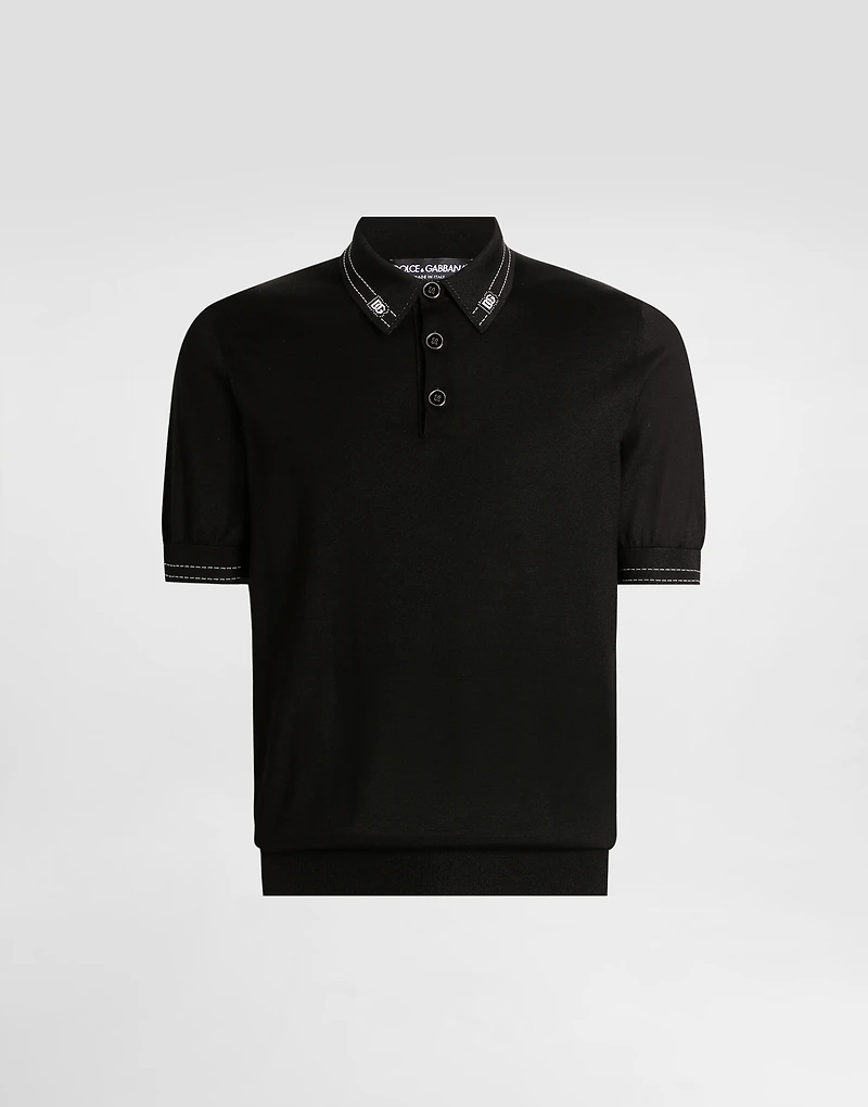 Silk polo shirt