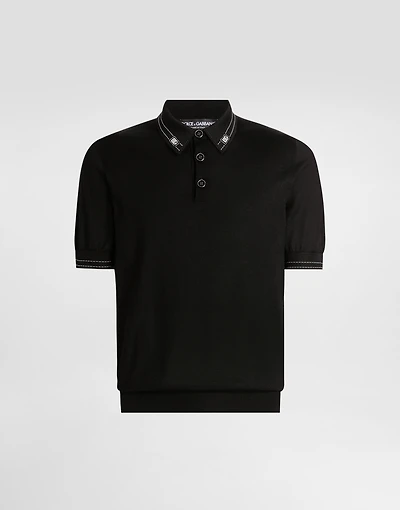 Silk polo shirt