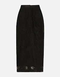 Lace pencil skirt with slit